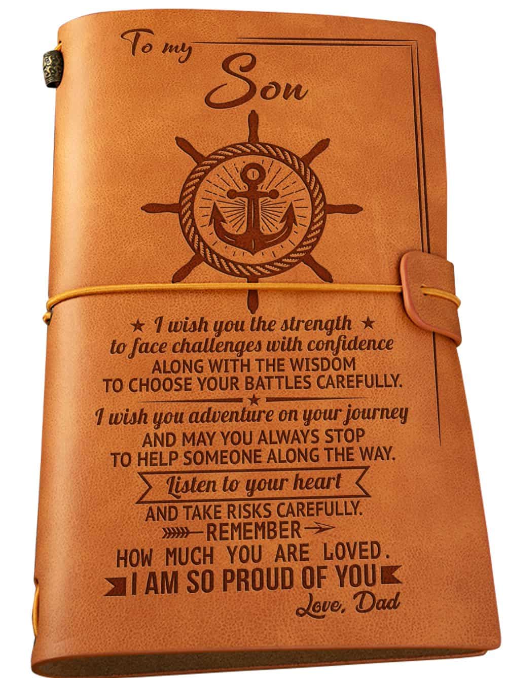 Leather Journal Dad To Son I Wish You The Strength Gift For Son Gift From Dad Birthday Gift Moving Out Gifts Gift For Students Back To School Gifts Un232 Warm Stuffs