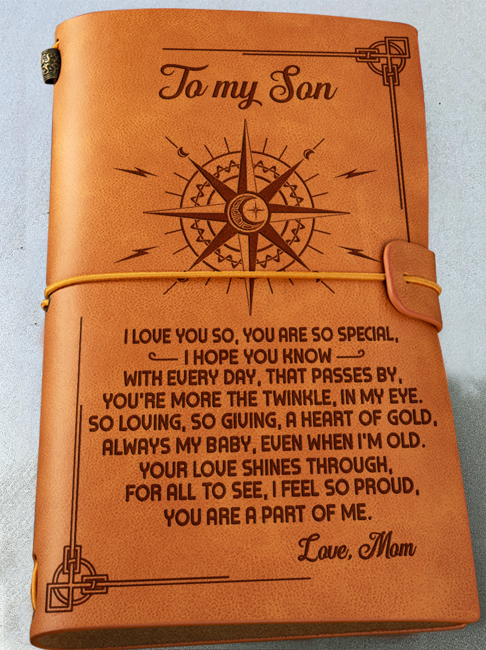 Leather Journal Mom to Son - I Love You So, Gift for Son ...