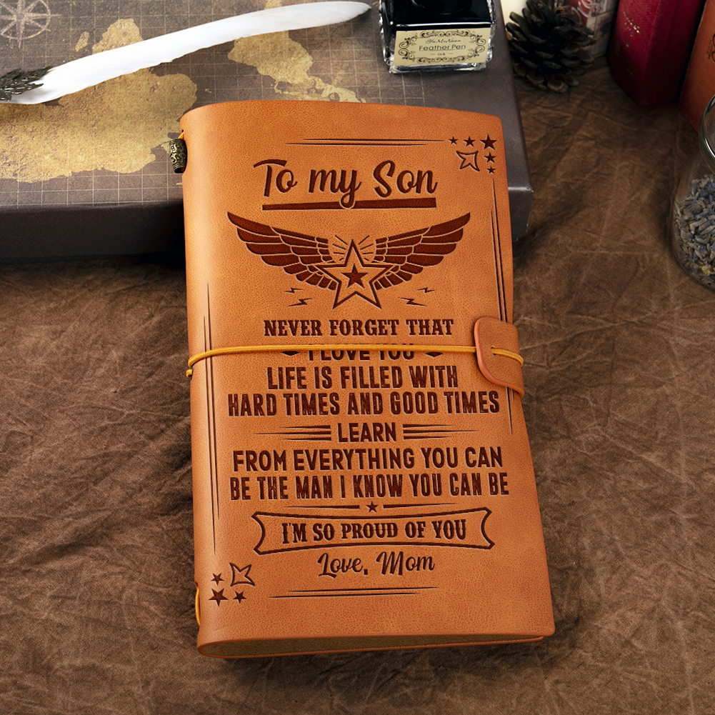 Leather Journal to Son - I'm So Proud of You, Gift for Son ...
